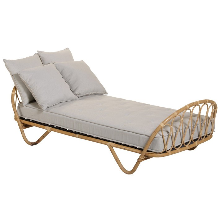 Lit rotin 90x190 Corbeille livré avec sommier mais sans matelas ni coussins