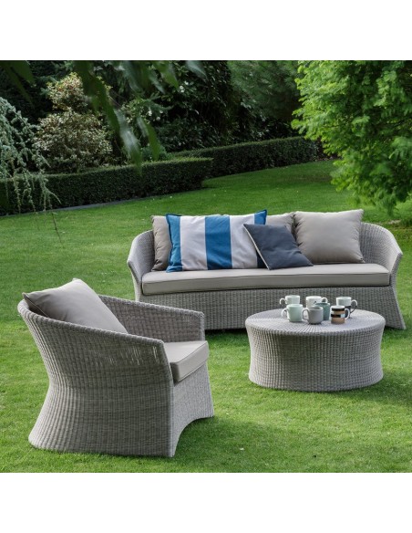 Canapé 3 pl jardin résine galet Zenith de chez KOK MAISON en ambiance
