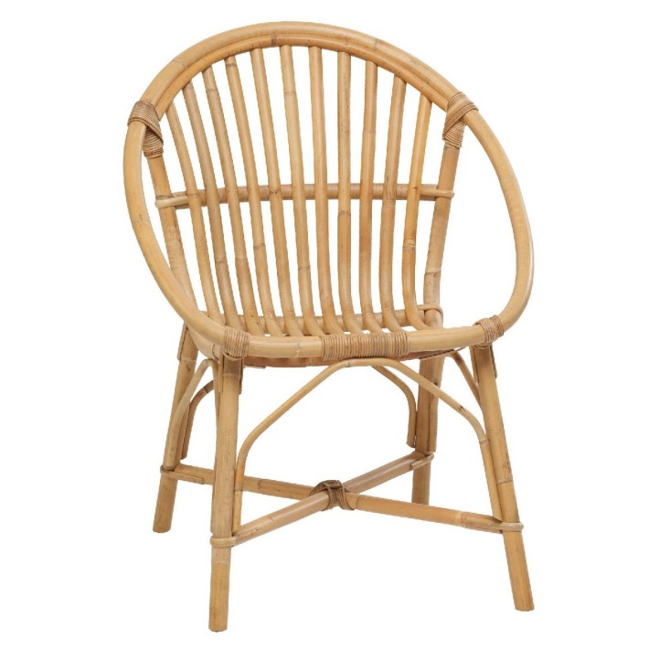 Fauteuil en rotin naturel vintage Bruno de chez KOK MAISON