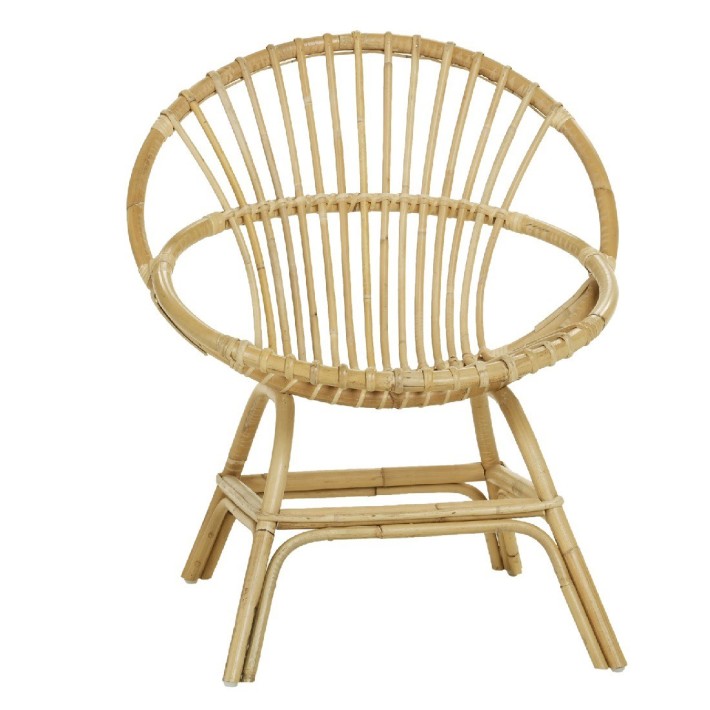 Fauteuil rotin coquille Brigitte en canne naturelle de chez KOK Maison