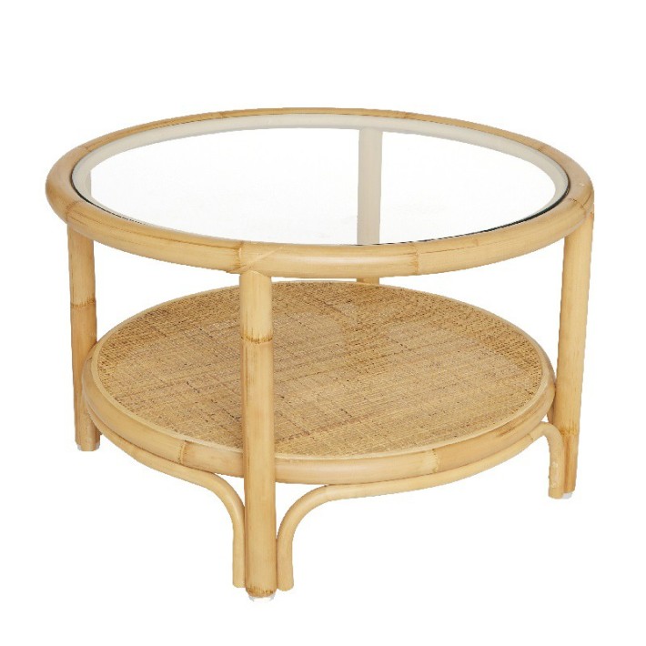 Table basse Riviera GM en rotin naturel de chez Kok