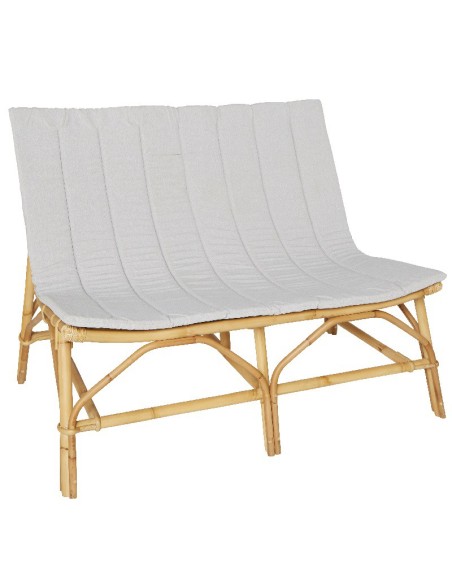 banquette en rotin David de chez Kok Maison avec son coussin