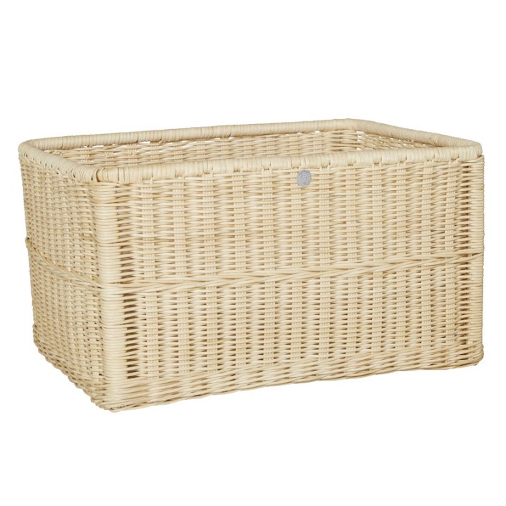 Round natural rattan storage basket