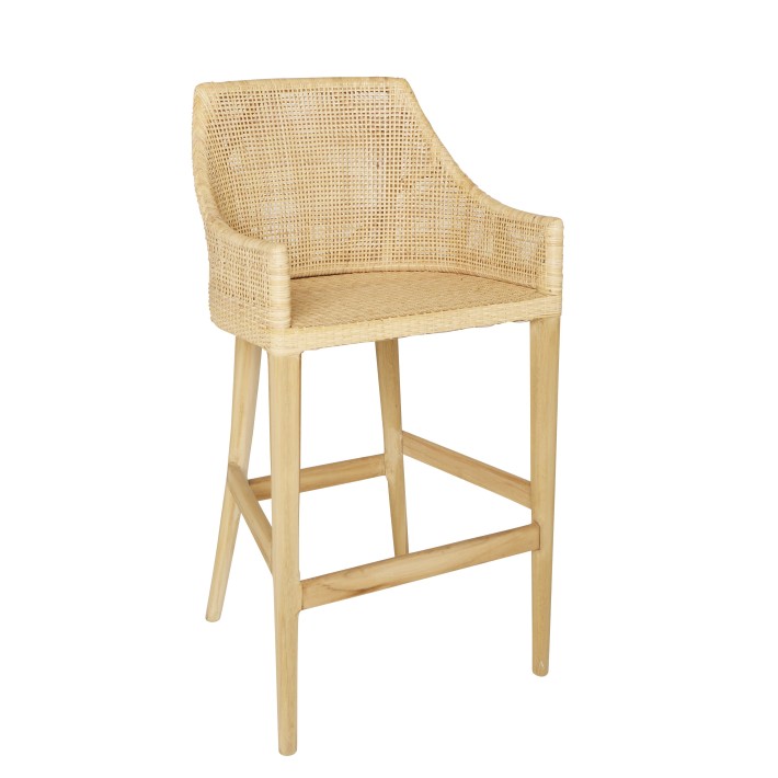 Saigon bar stool in rattan by KOK Maison