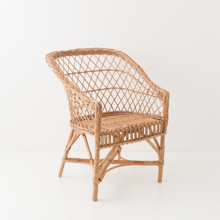 Marcel low-backed rattan armchair