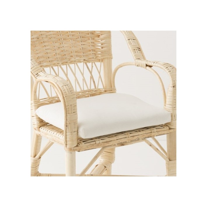 Coussin pour fauteuil enfant accoudoirs en osier blanc