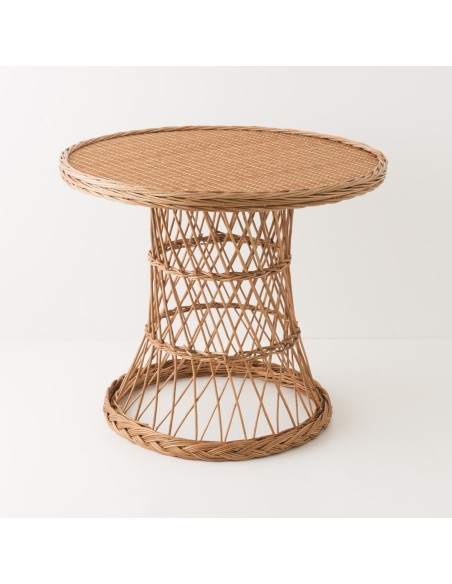 Mélina wicker table with woven top