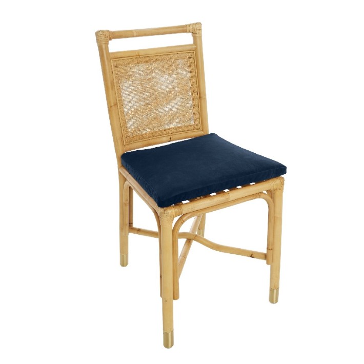 Chaise en rotin Riviera velours ocre