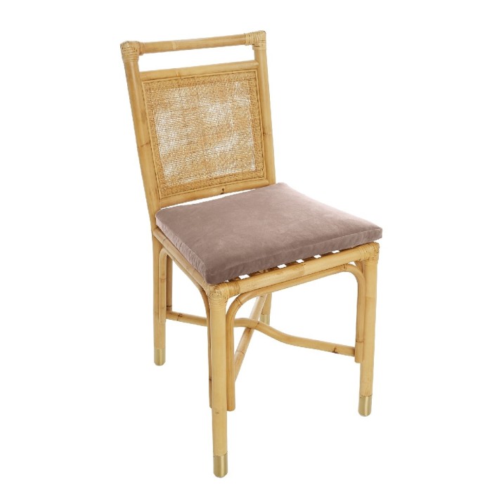 Chaise en rotin Riviera velours ocre