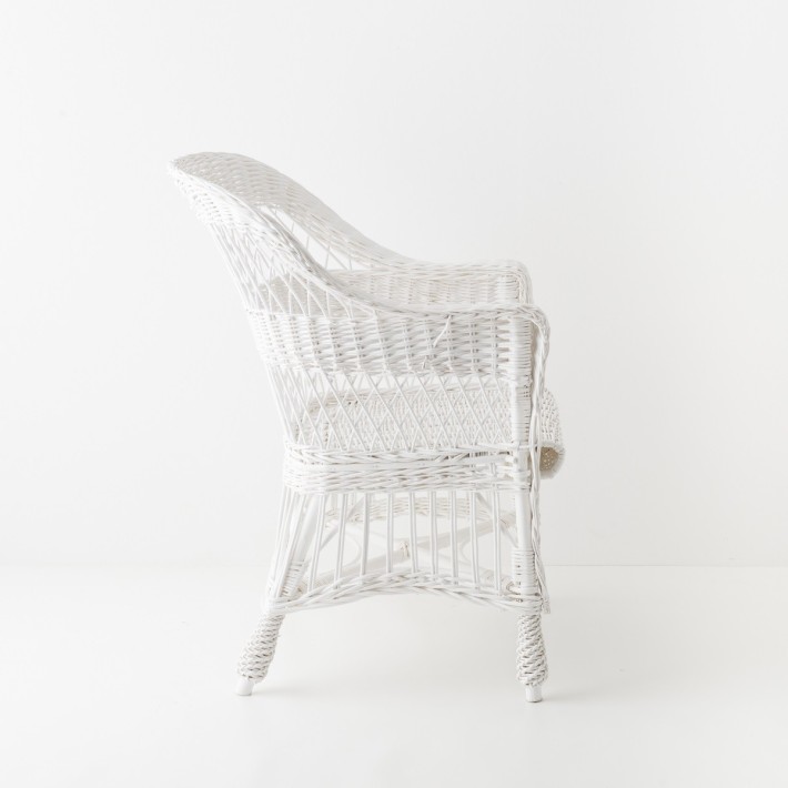 Fauteuil osier Bianka sans coussin vue de côté