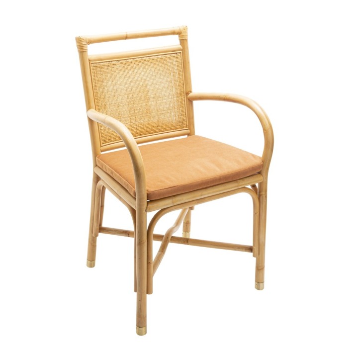 Riviera rattan dining chair velvet