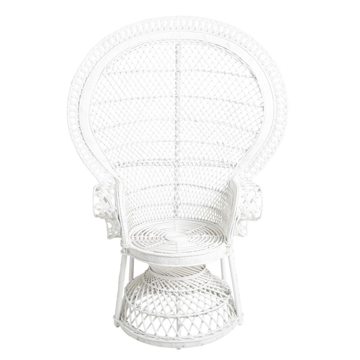 black peacock chair in rattan