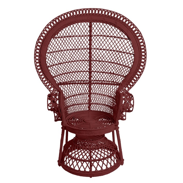 black peacock chair in rattan