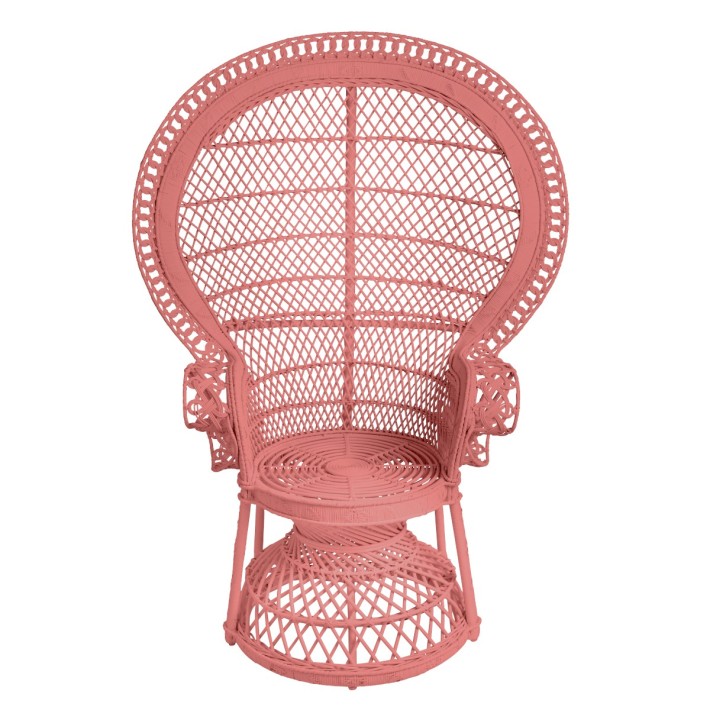 black peacock chair in rattan