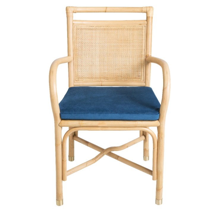 Riviera rattan dining chair velvet