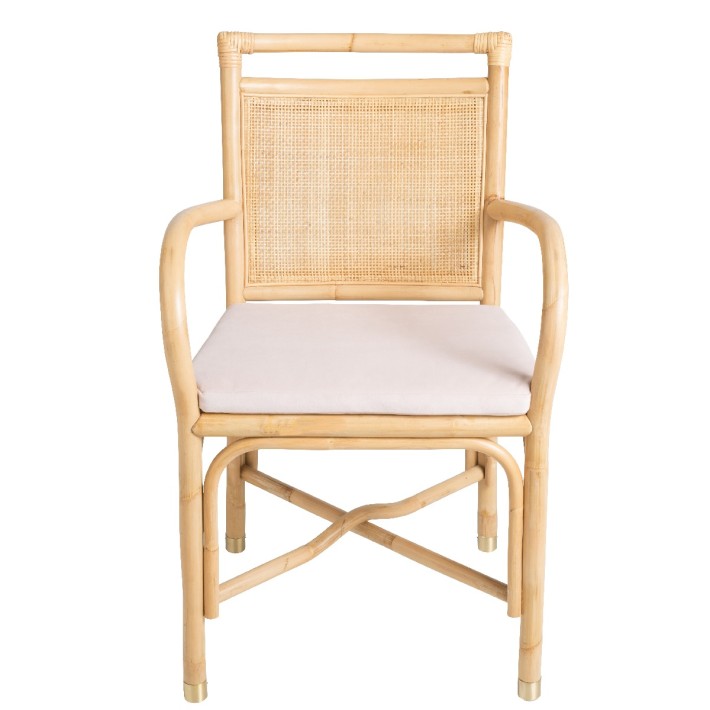 Riviera rattan dining chair velvet