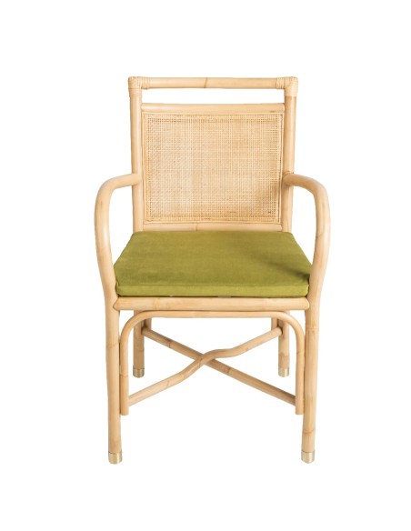 Riviera rattan dining armchair velvet