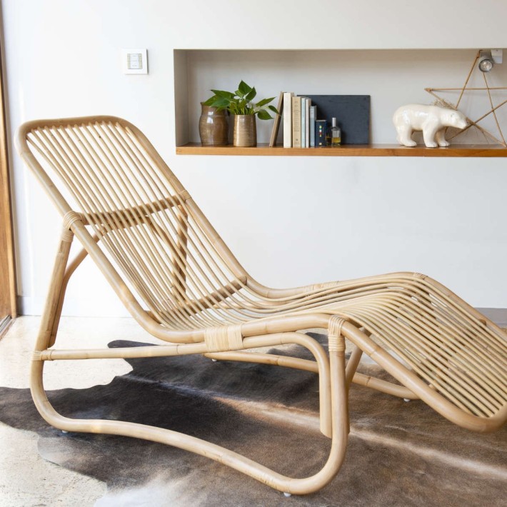 Chaise longue rotin naturel Baia