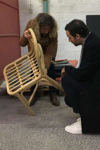 checking the solidity of the chair