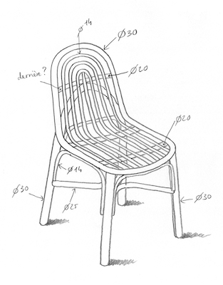 drawing of the sillon chair